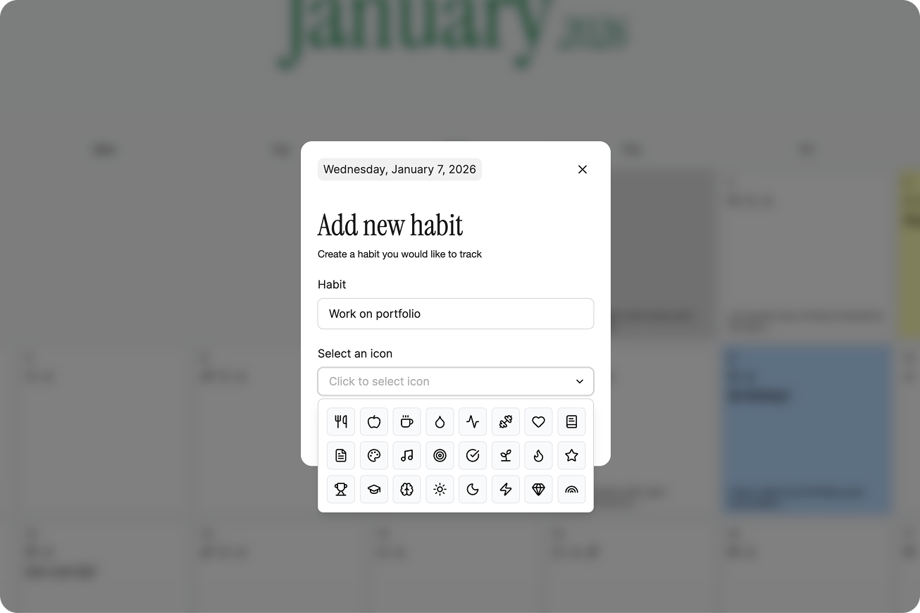 Vision Tracker habits pop-up